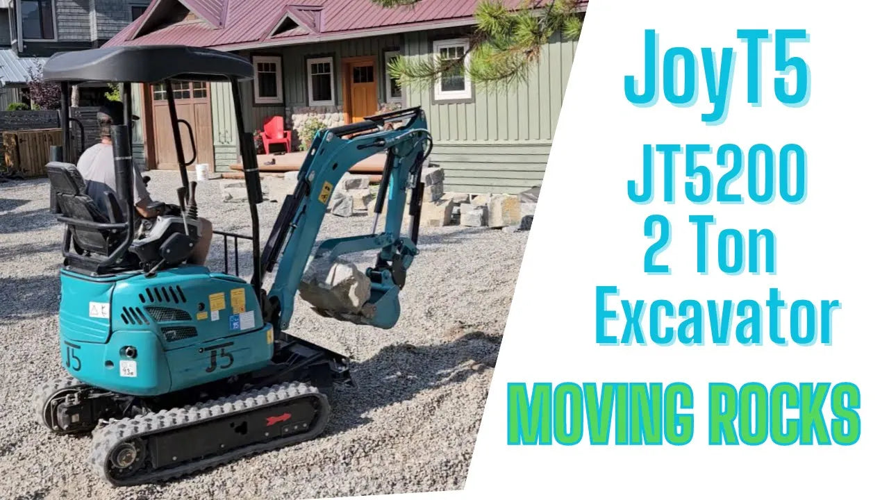 JoyT5 JT5200, 2 Ton  Excavator With Hydraulic Thumb Moving Rocks