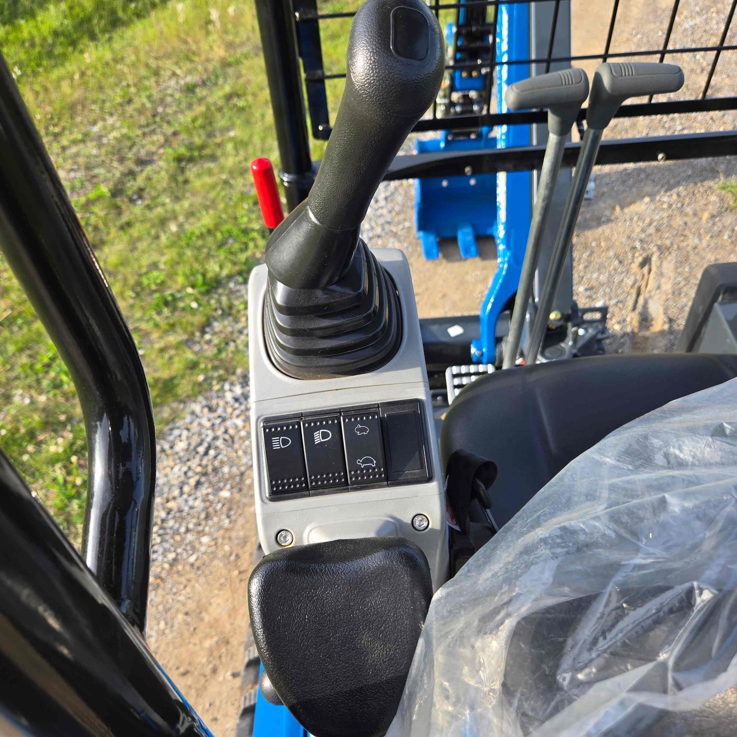 JoyT5 Rippa R18 Mini Excavator for Sale – Operator control lever and dashboard view