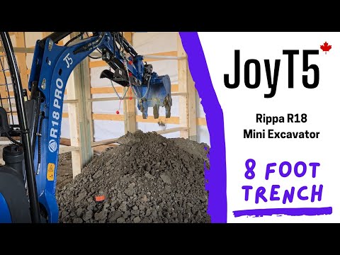 Digging an 8 feet deep trench with Rippa R18 mini excavator for sale