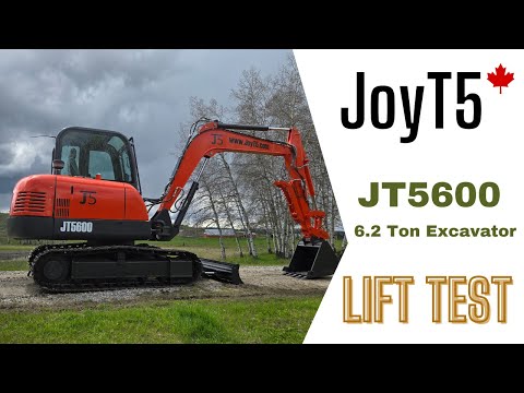 JT5600 6.2 Ton Mini Excavator lift test demo with Yanmar engine compact construction equipment for sale in Canada showing hydraulic power and performance