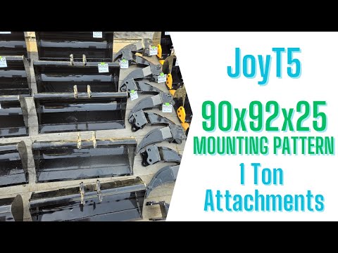JoyT5 one ton mini excavator attachments with 90x92x25mm mounting pattern – durable construction and landscaping tools compatible with Agrotk and FF Industrial mini excavators in Canada.