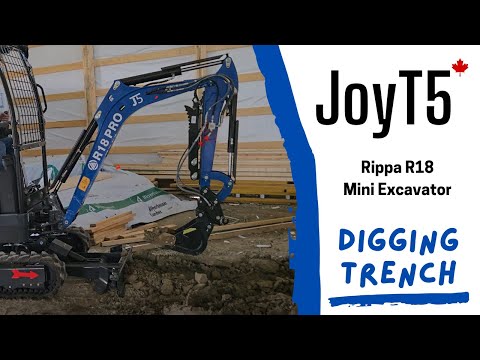 Digging a trench with Rippa R18 mini excavator for sale | JoyT5