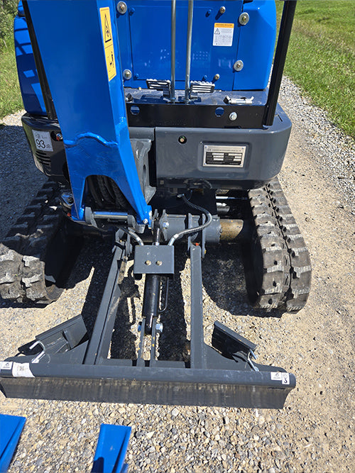 Rear view of rippa r15 mini excavator for sale undercarriage with hydraulic dozer blade attachment