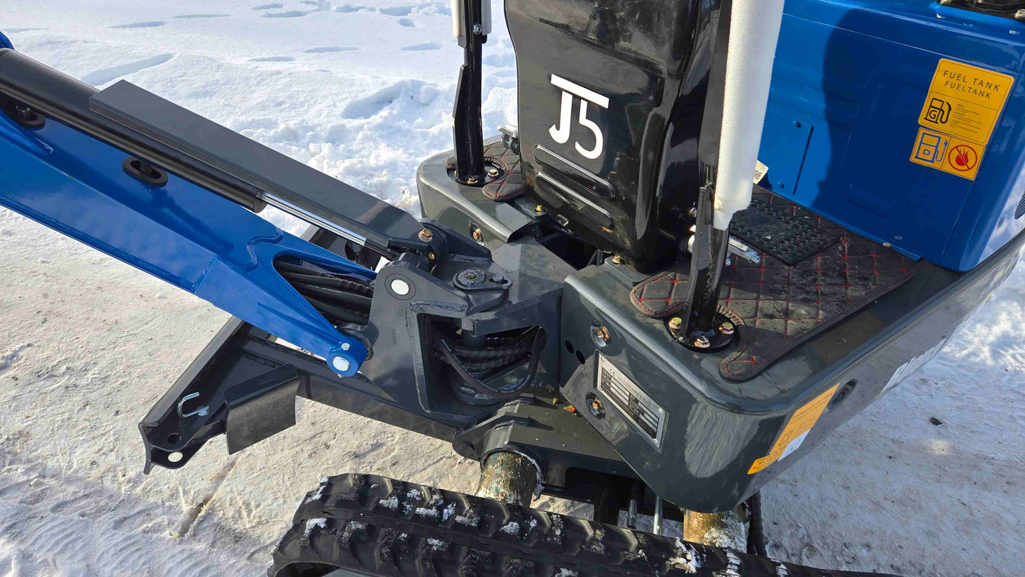 Rippa R10 Mini Excavator hydraulic system and fuel tank close-up