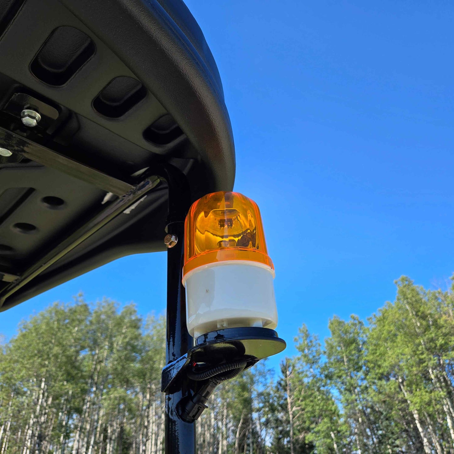 Safety beacon warning light installed on the Rippa R15 Mini Excavator for operator visibility and safety.