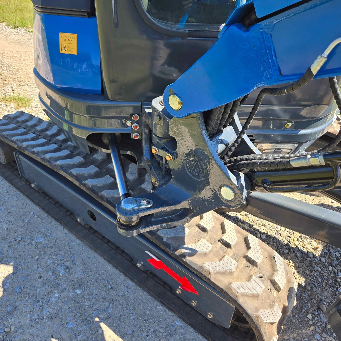 Rippa R22 Mini Excavator for sale track system with detailed view of hydraulic joint.