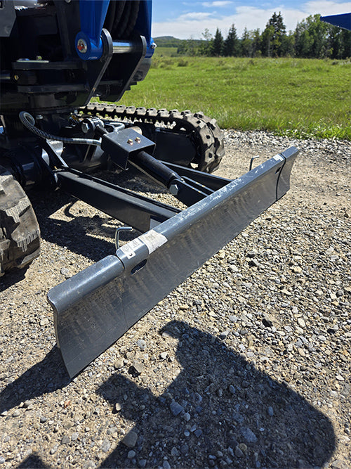 Close-up of rippa r15 mini excavator for sale dozer blade used for leveling and grading