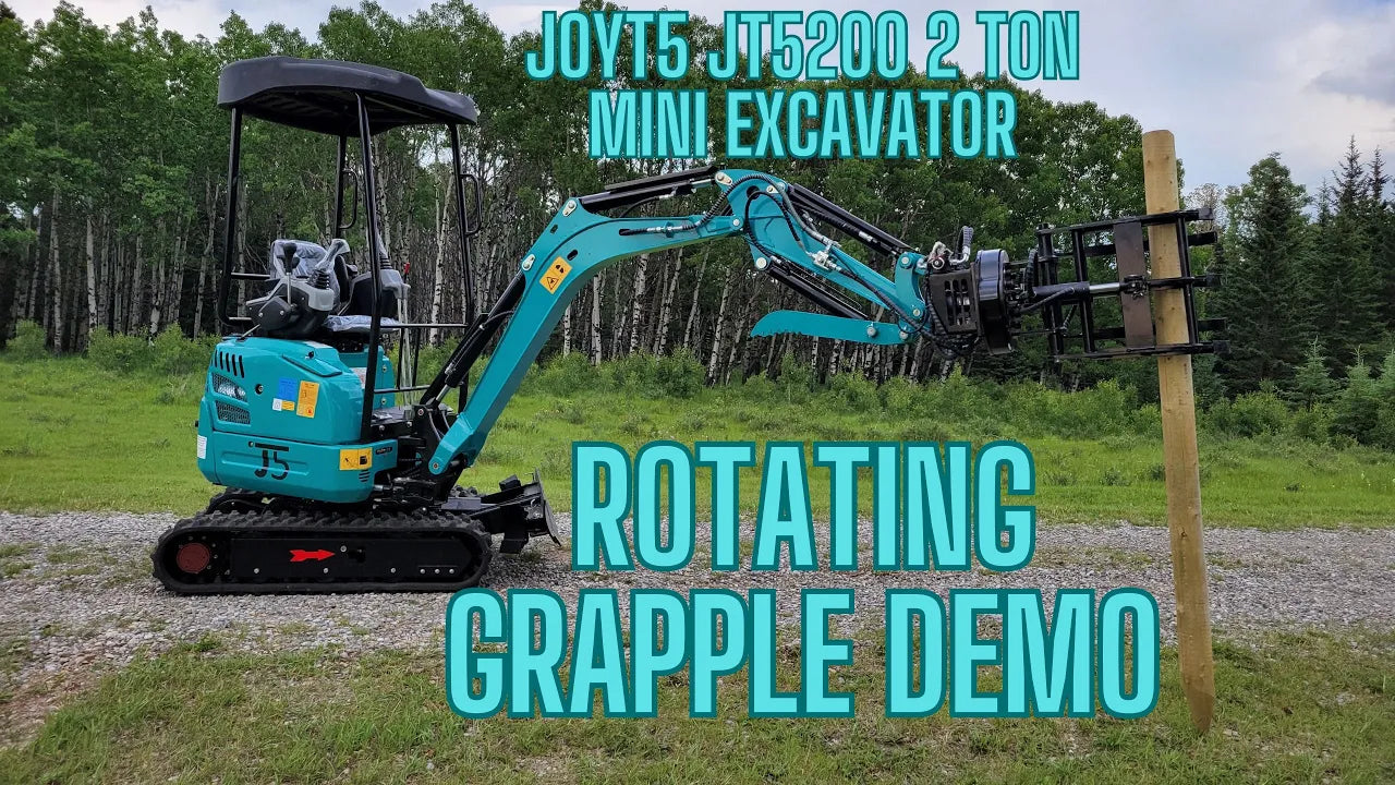 JoyT5 JT5200, 2 Ton Excavator Rotating Grapple Demo