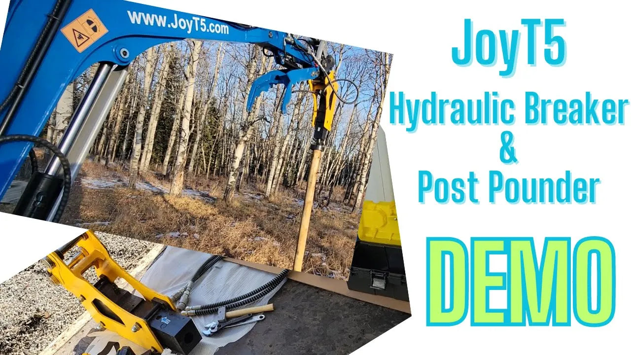 JoyT5 JT5350, 3.5 Ton Excavator Breaker Hammer and Post Pounder Demo