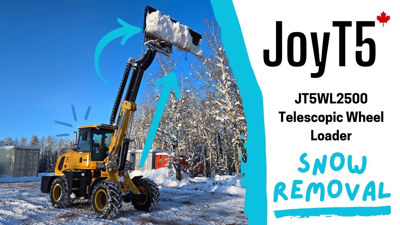 JoyT5 wheel loader JT5WL2500 with 2500 kg lifting capacity plowing snow