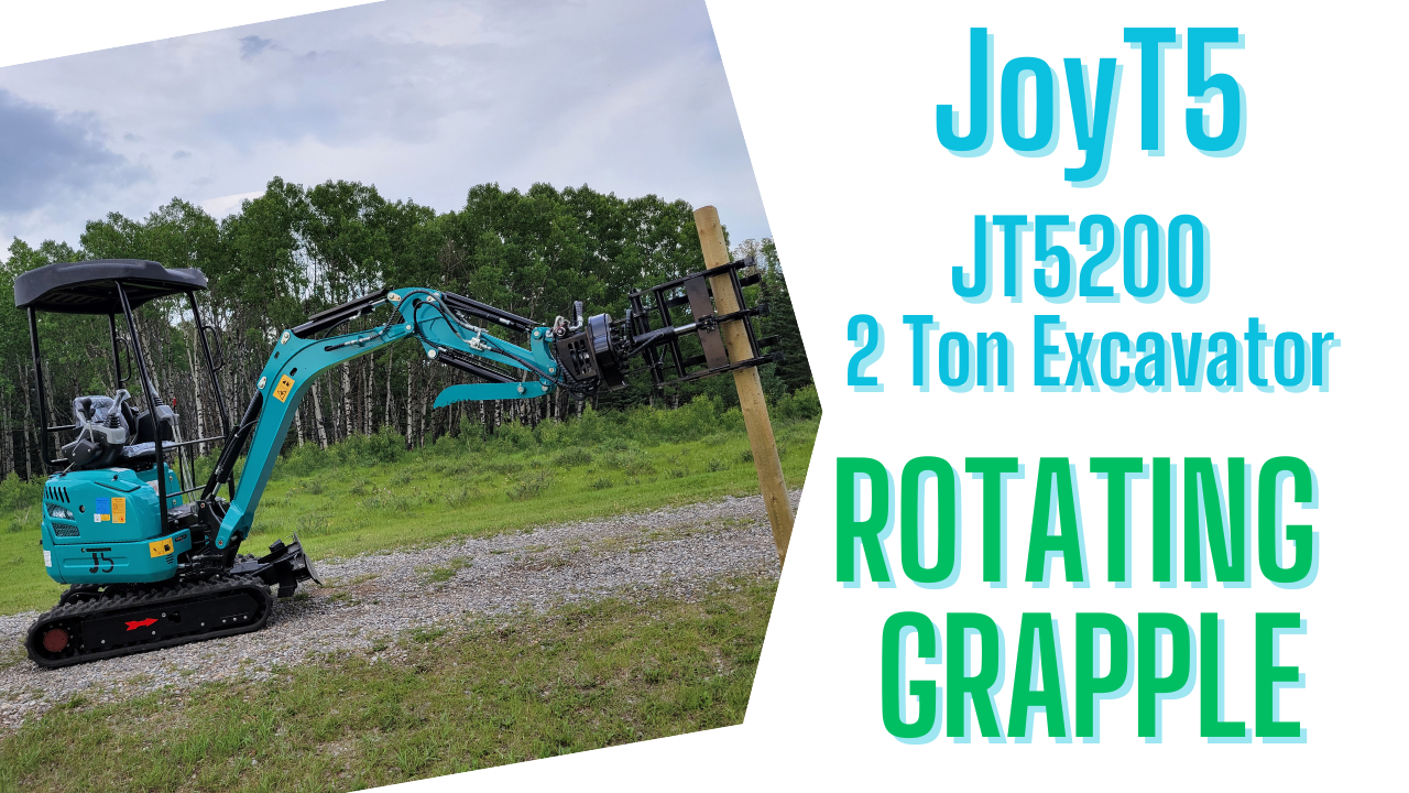 JoyT5 JT5200, 2 Ton Excavator Rotating Grapple Demo