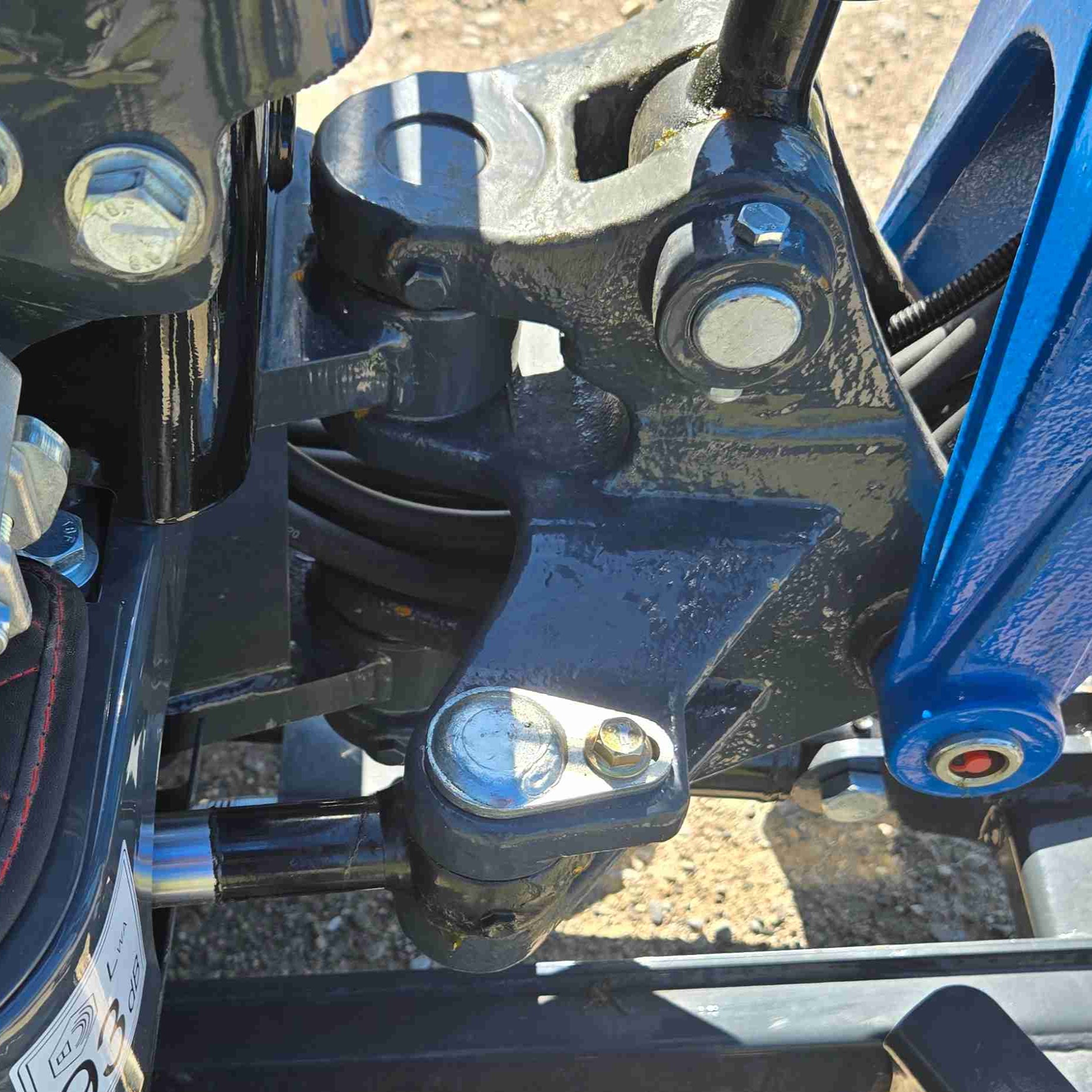 Close-up of side swing boom on a Rippa R13 mini excavator for sale by JoyT5