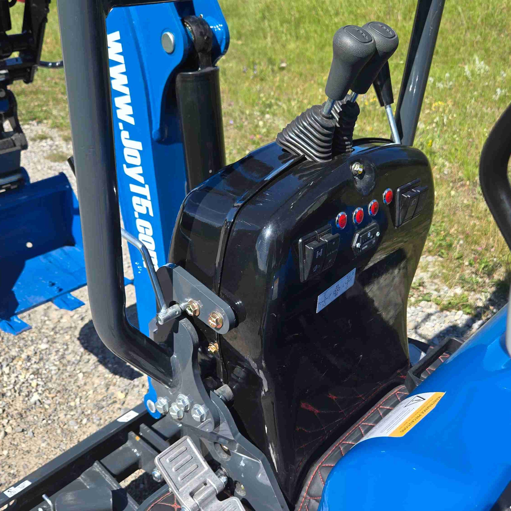 Close up of a front console on a Rippa R13 mini excavator for sale by JoyT5