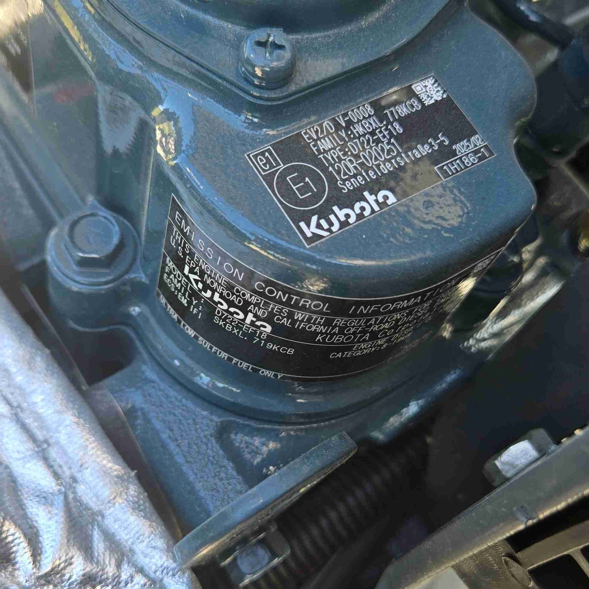 Close up of a Kubota diesel engine on a Rippa R13 mini excavator for sale by JoyT5