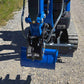 Close up of a hydraulic quick hitch on a Rippa R13 mini excavator for sale by JoyT5