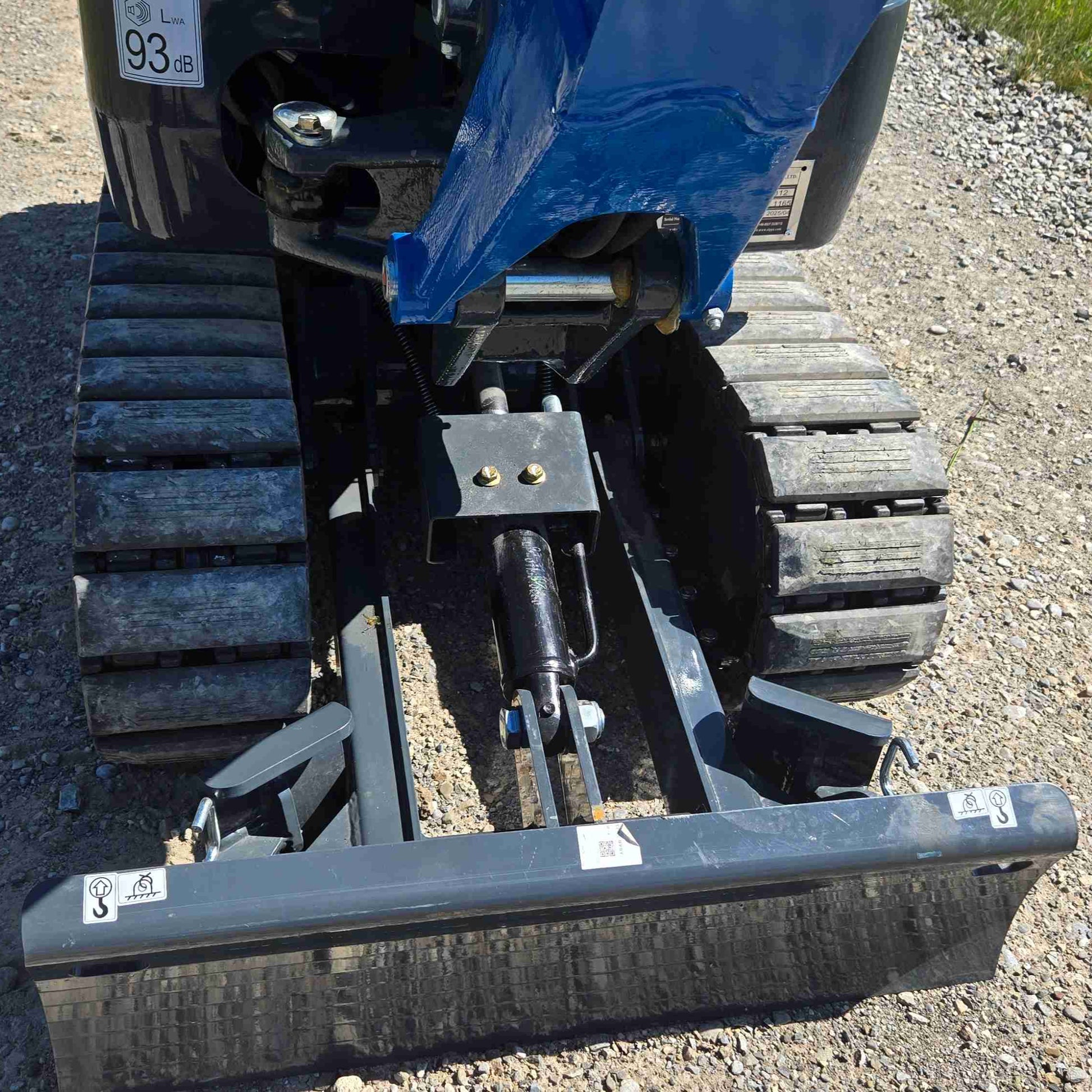 Close up of metal tracks on a Rippa R13 mini excavator for sale by JoyT5