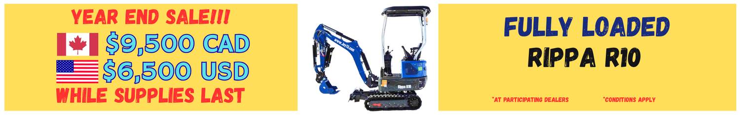 Rippa R10 Excavator Year end sale Canada and USA