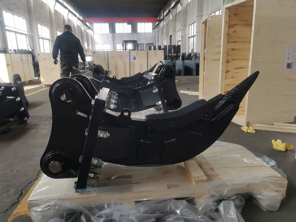 Heavy duty excavator rock ripper attachment made from durable steel for mining and construction projects in Canada