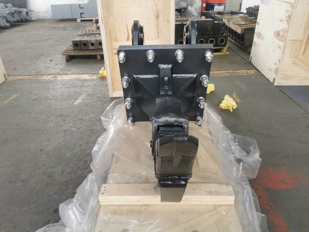 Excavator root ripper attachment with reinforced steel tooth designed for demolition and earthmoving applications in Canada


