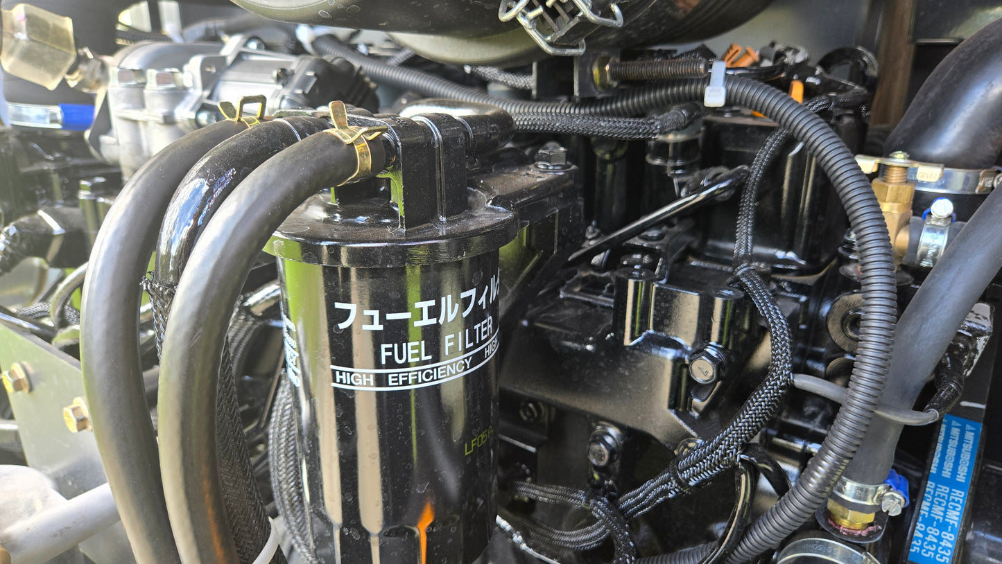 Fuel filter system of Yanmar diesel engine on JT5600 6 ton mini excavator for sale in Canada, compact excavator with efficient engine parts for construction projects

