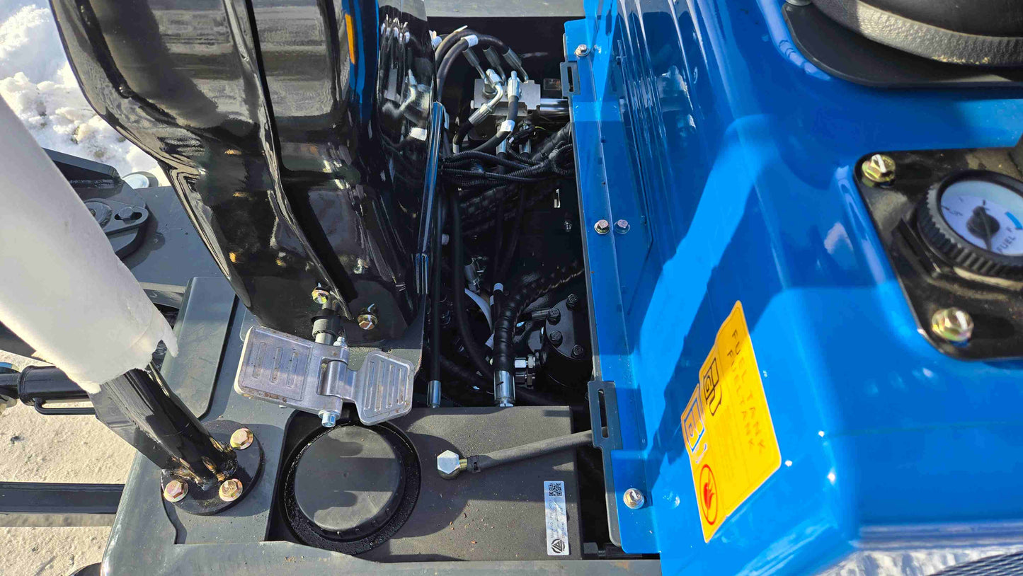 Rippa R10 mini excavator hydraulic control and fuel tank area in Canada from JoyT5