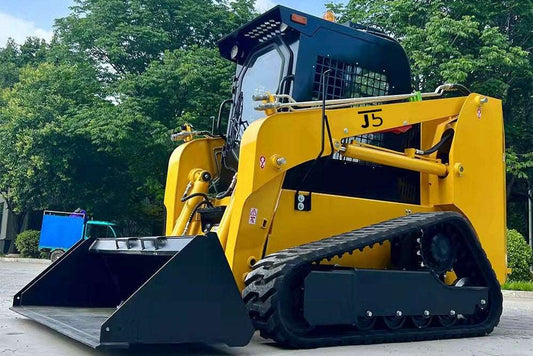 JoyT5 JT5SST75 tracked skid steer loader with 73HP diesel engine, 2200 lbs lift capacity, and heavy-duty 0.5 m3 bucket for construction and farming.