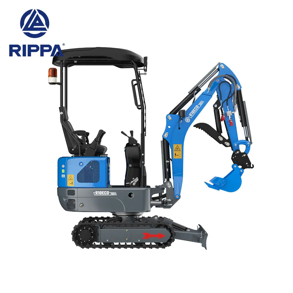 JoyT5 Rippa R10 Mini Excavator for Sale in Canada 1 Ton Compact Excavator with hydraulic thumb and dozer blade designed for backyard trenching landscaping and residential construction projects
