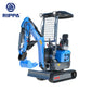 JoyT5 Rippa R13 mini excavator for sale Canada 1.3 ton compact digger front angle view with hydraulic arm bucket blade and canopy lights designed for landscaping construction and tight job sites