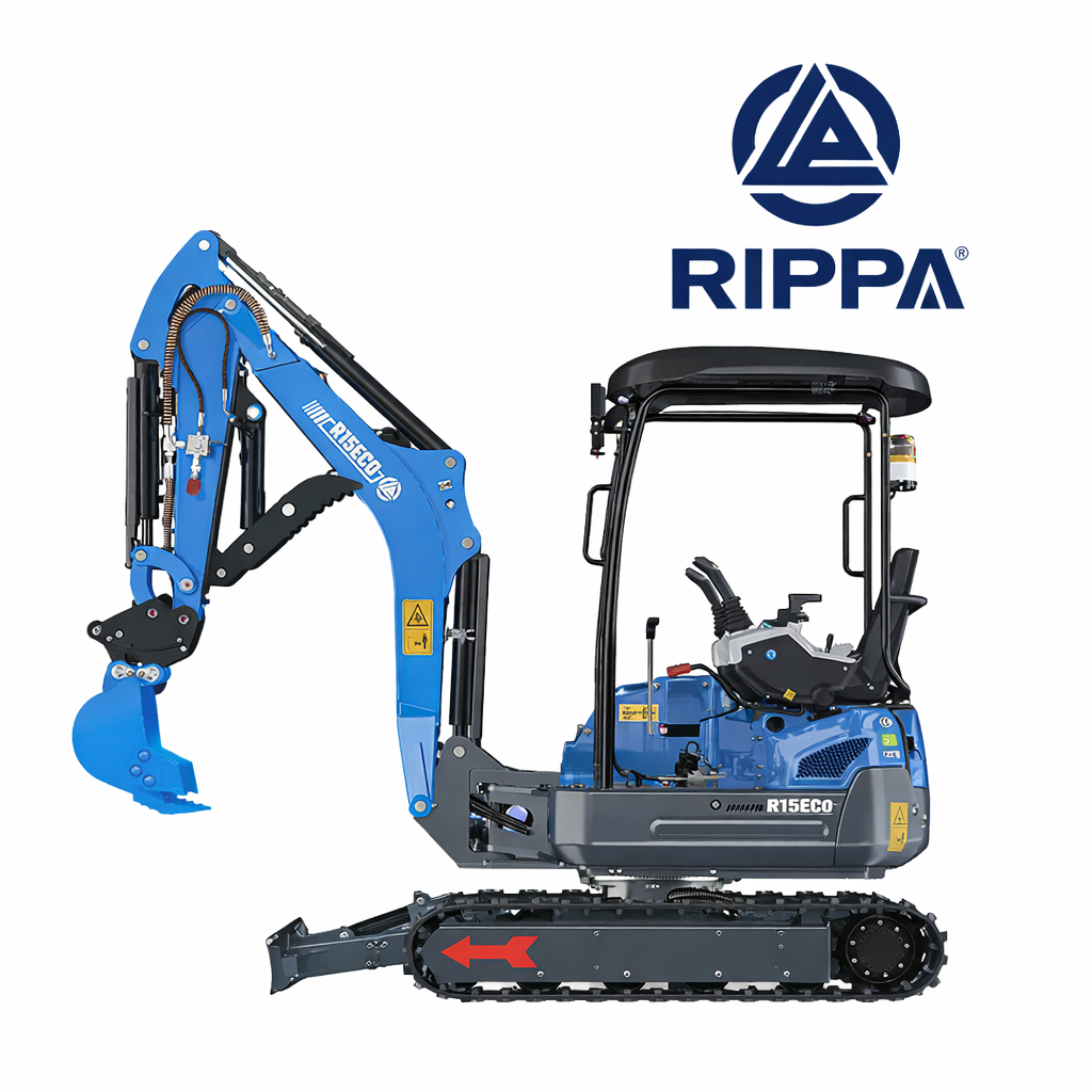 JoyT5 Rippa R15 1.5 ton mini excavator for sale in Canada compact digging machine with Kubota D722 engine studio product image for landscaping construction work and compact excavation equipment