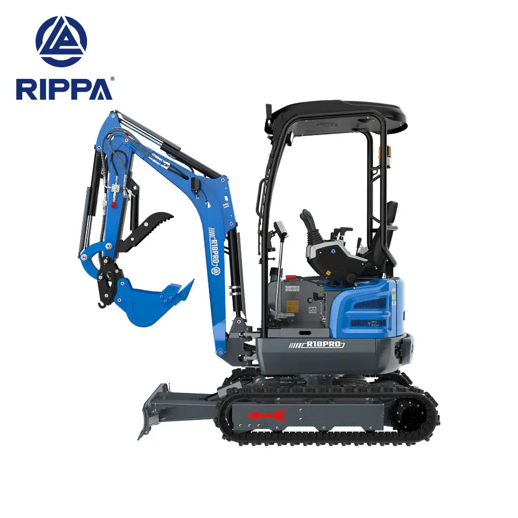 JoyT5 Rippa R18 mini excavator for sale in Canada compact 1.8 ton digging machine with Kubota D902 engine side profile product image for landscaping trenching and construction equipment work