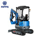 JoyT5 Rippa R18 mini excavator for sale in Canada compact 1.8 ton digging machine powered by Kubota D902 engine rear angle product image for landscaping trenching and construction equipment projects