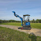 JoyT5 Rippa R18 Mini Excavator side view with raised bucket showing digging and lifting height