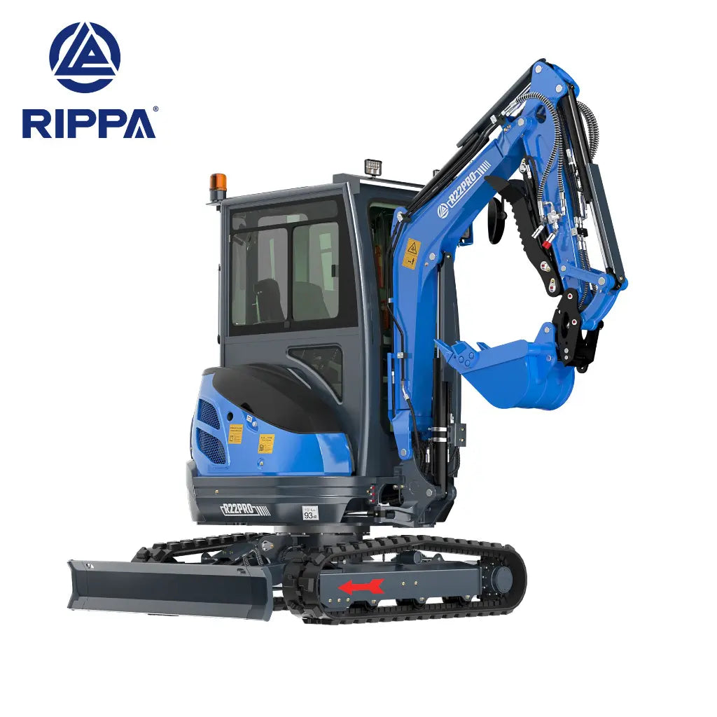 JoyT5 Rippa R22 mini excavator for sale Canada compact two ton Kubota engine digging machine front side view compact excavator for landscaping trenching and construction equipment projects in Canada