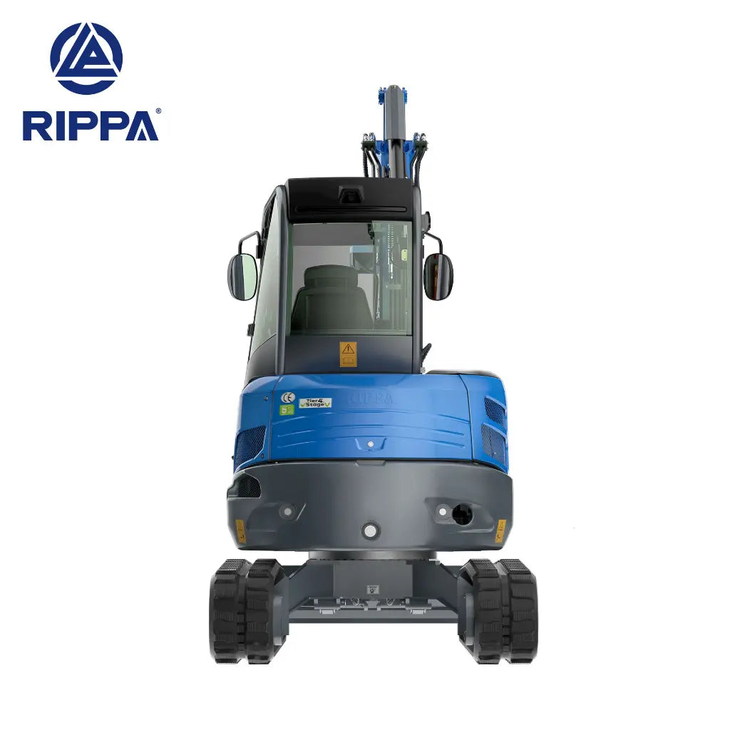 JoyT5 Rippa R32 mini excavator for sale Canada rear view compact three ton Kubota engine excavator powerful construction equipment used for landscaping trenching and heavy digging projects in Canada