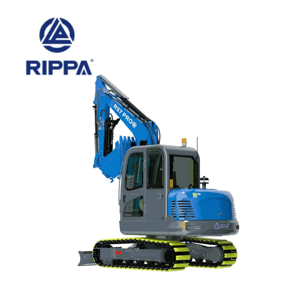 JoyT5 Rippa R57 mini excavator for sale Canada left side view 5 point 7 ton Yanmar engine compact excavator with strong hydraulic arm and durable track system for construction and excavation work in Canada and USA