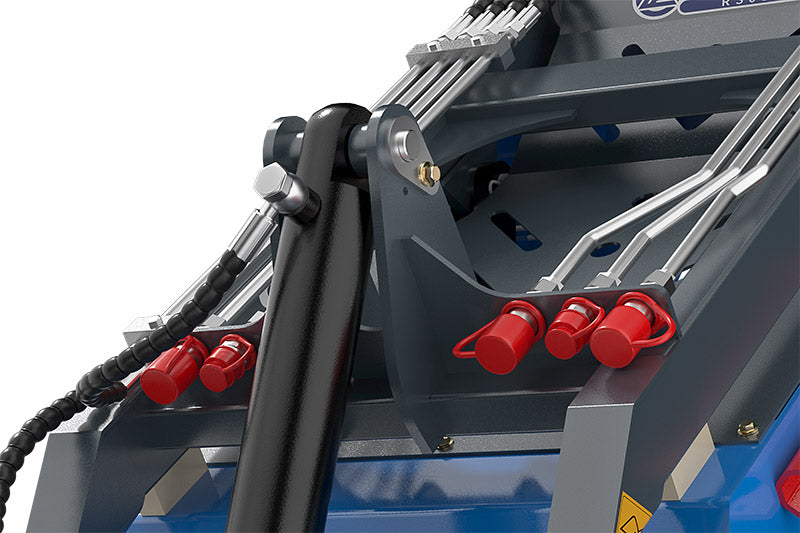 JoyT5 Rippa RS03 skid steer loader for sale Canada hydraulic system close view showing hoses and quick connectors compact mini skid steer designed for efficient performance in construction landscaping and heavy duty jobs in Canada and USA