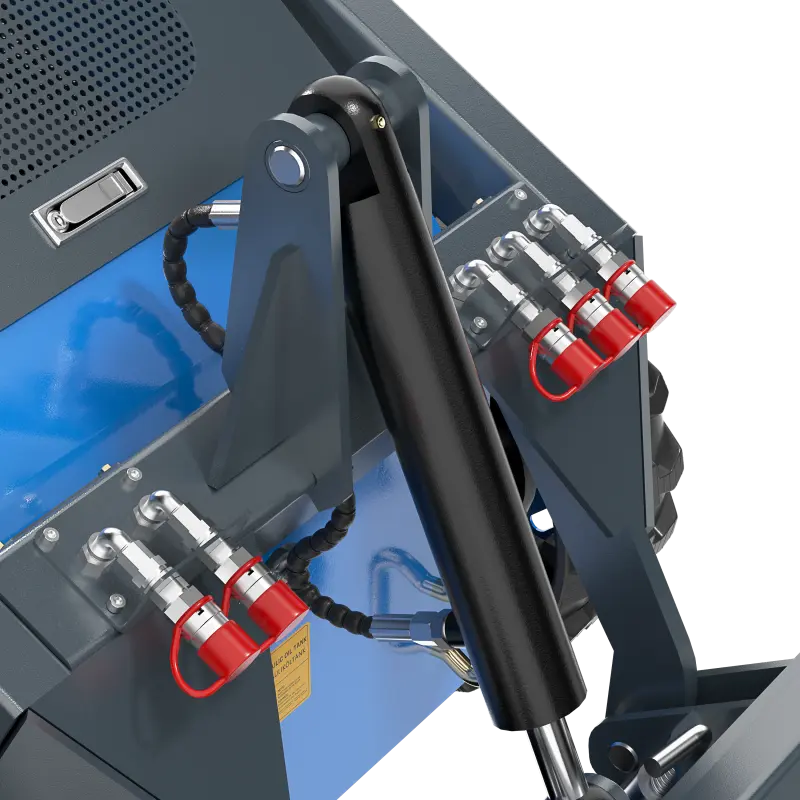 JoyT5 Rippa RS04 skid steer hydraulic arm with heavy duty cylinder and multiple quick couplers built for compact skid steer loader use in Canada and USA