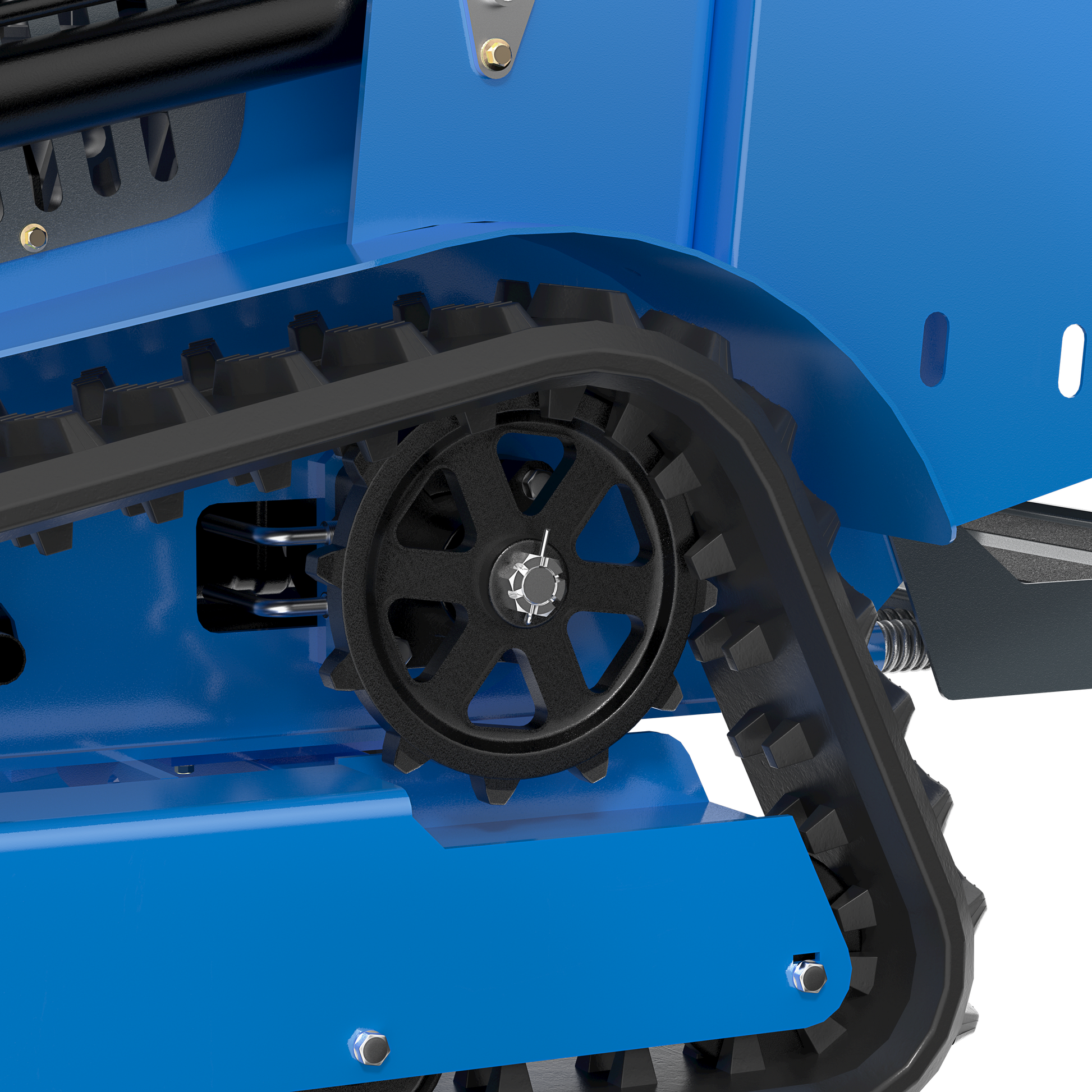 JoyT5 Rippa RS06 compact track skid steer undercarriage showing heavy duty track system for snow removal and rough terrain work in Canada