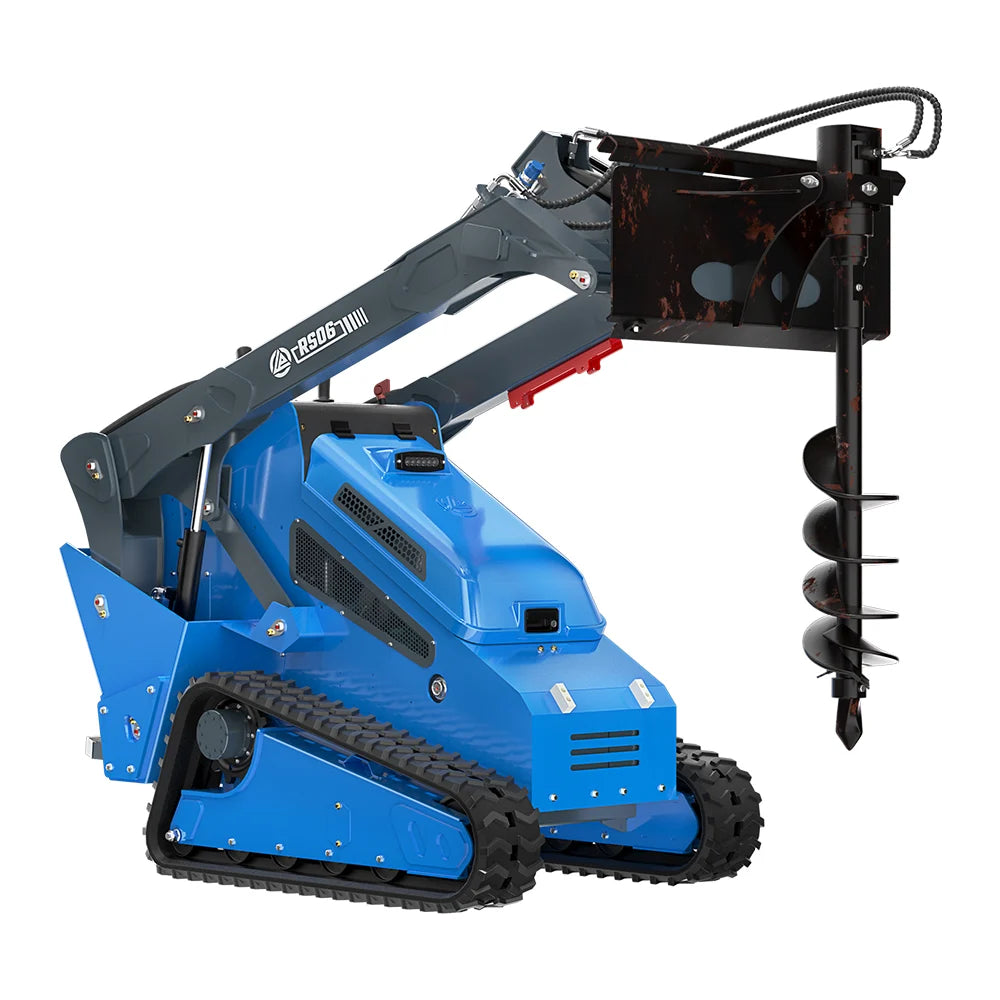 JoyT5 Rippa RS06 skid steer loader for sale Canada with auger drill attachment track skid steer loader for post hole digging fencing installation landscaping and construction work in Canada and USA