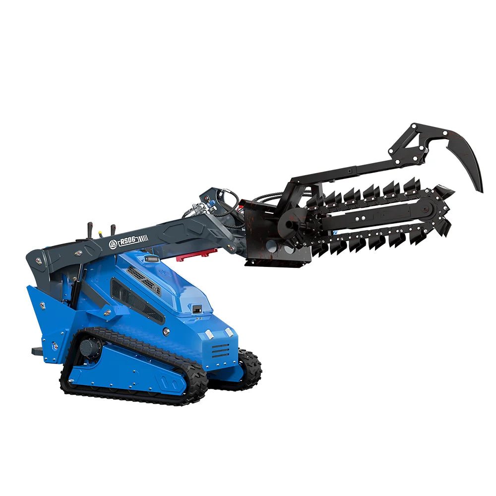 JoyT5 Rippa RS06 skid steer loader for sale Canada with trencher attachment track skid steer loader ideal for trenching digging and utility installation projects in Canada and USA