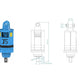JT5-20000 Y Series anchor drive with detailed technical drawing and dimensions of high torque helical pile drive head