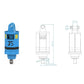 JT5-7000 Y Series Anchor Drive technical drawing showing dimensions and design for compact helical pile drive used with small excavators in foundation and renewable energy projects
