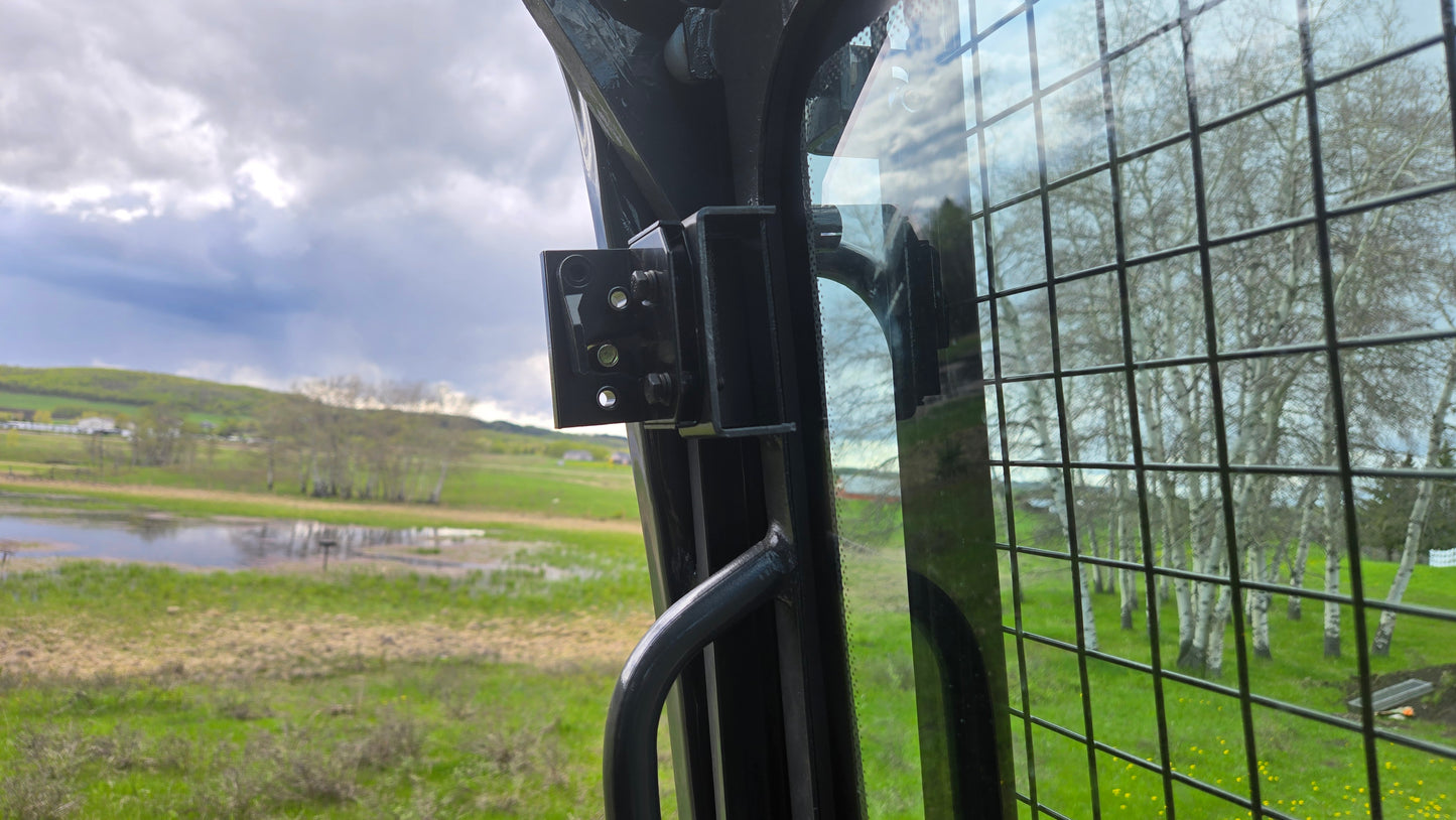 JT5600 6 ton mini excavator for sale in Canada JoyT5 cabin door hinge and safety glass showing strong build and visibility for compact excavator work in Canada

