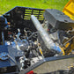 Engine compartment with hydraulic system and cooling components of JT5DR35 road roller