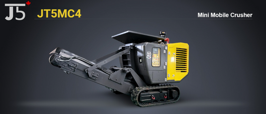 JT5MC4 Mini Mobile Crusher for Sale | JoyT5 Compact Crusher – Main Product Banner Display of Portable Tracked Crusher for Construction and Recycling in Canada and USA
