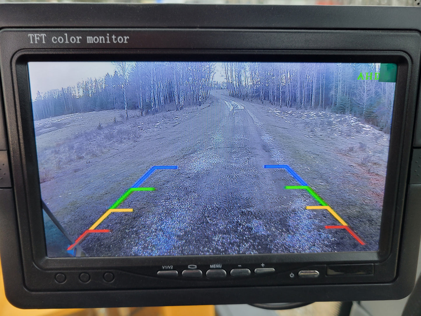JT5WL1200 compact wheel loader rear view camera display on TFT color monitor for safe operation in Canada

