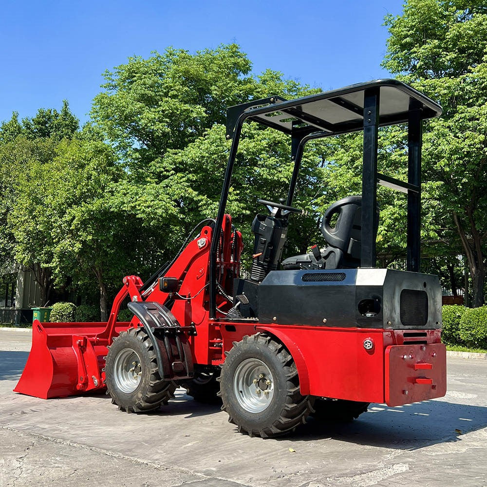 JT5WL600 compact wheel loader 600kg 1320 lbs rear view, durable small wheel loader for farming, landscaping and construction projects in Canada