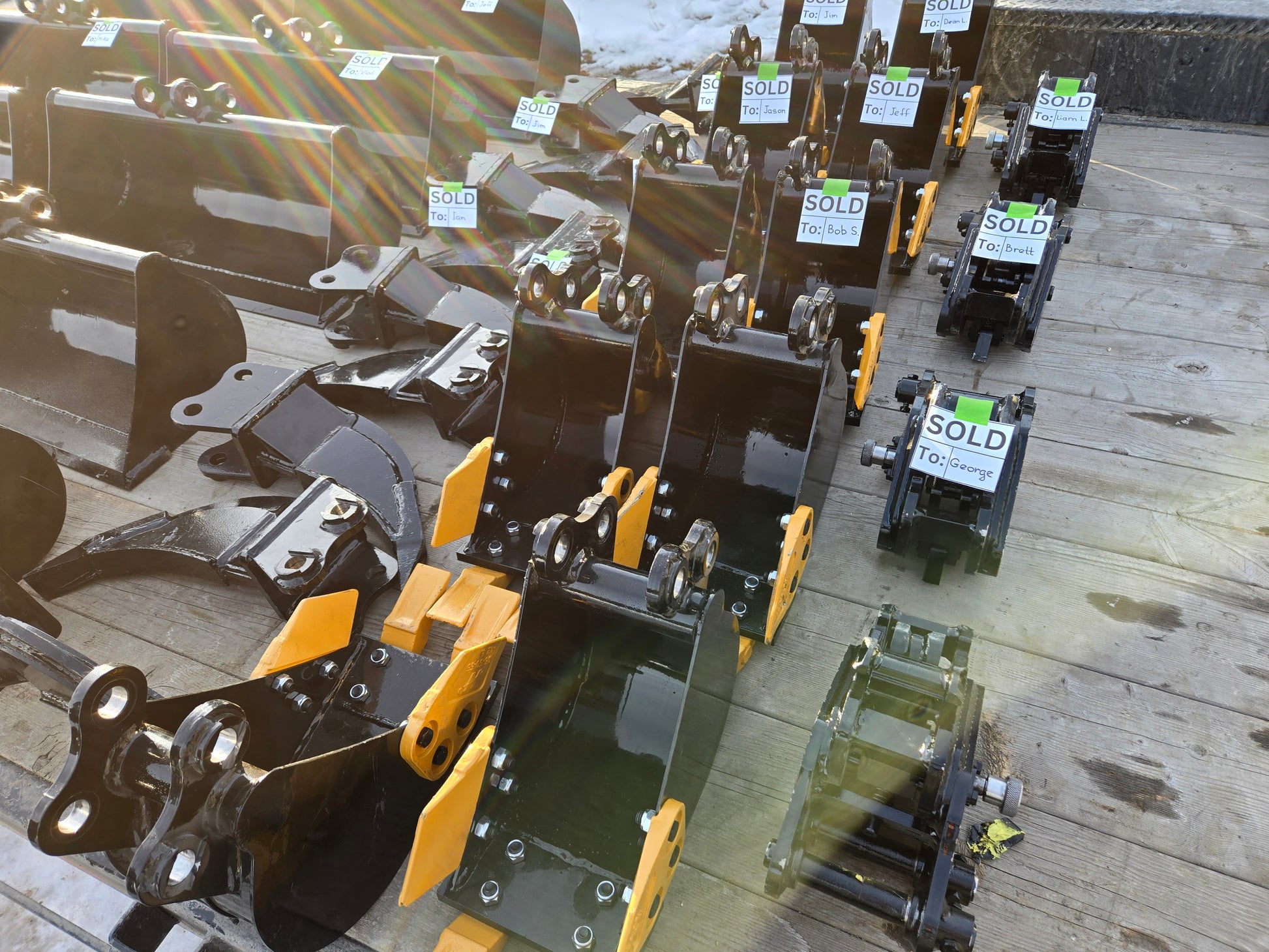 Mini excavator attachments including buckets rippers and quick hitches with 90x92x25mm mount pattern for Agrotk and FF Industrial in Canada used for compact digging and construction projects




