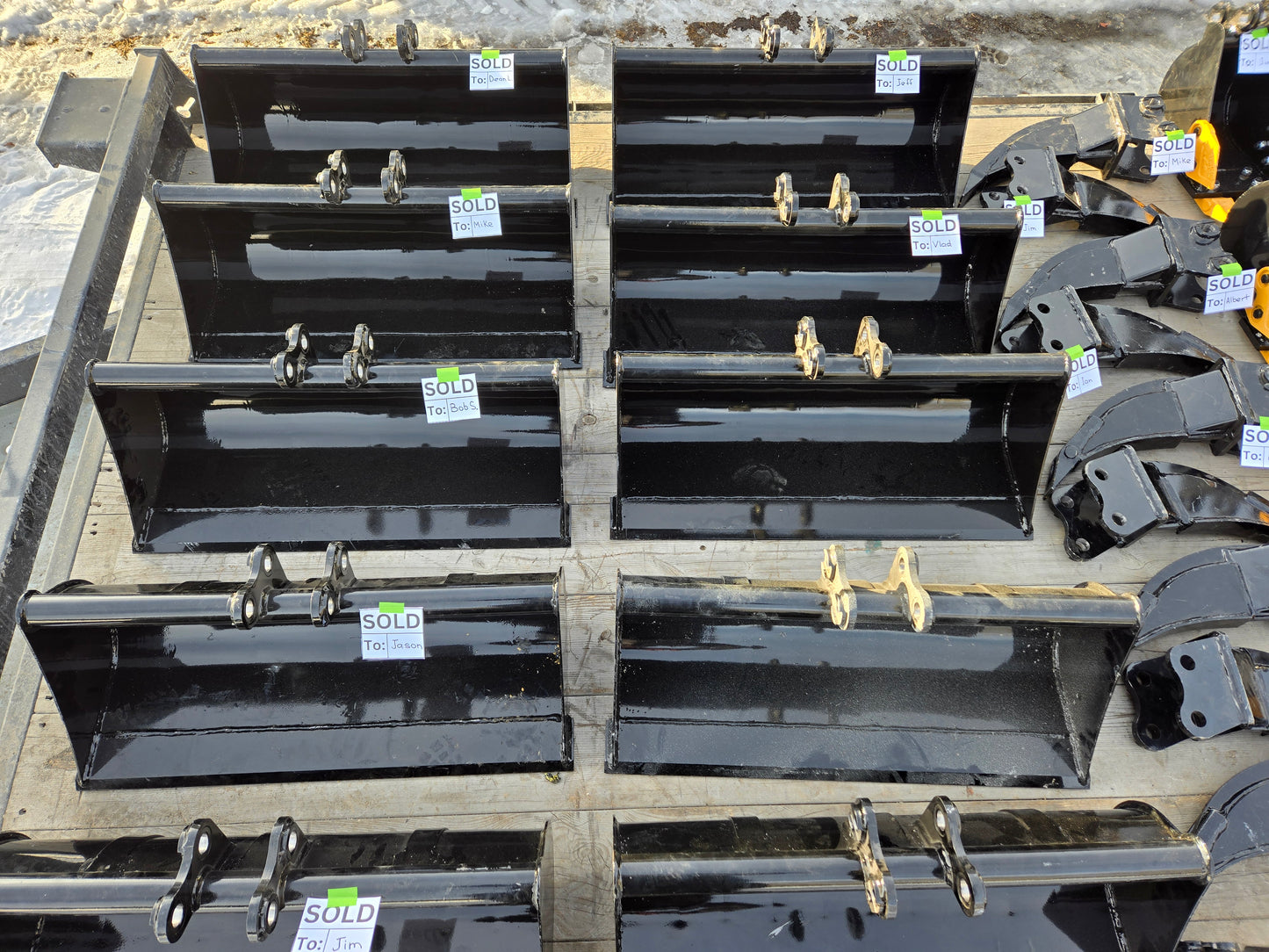 Mini excavator buckets and attachments with 90x92x25mm mount pattern for Agrotk and FF Industrial in Canada ideal for compact excavator construction and landscaping use
