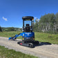 Mini excavator for sale Rippa R15 front view on gravel road in countryside